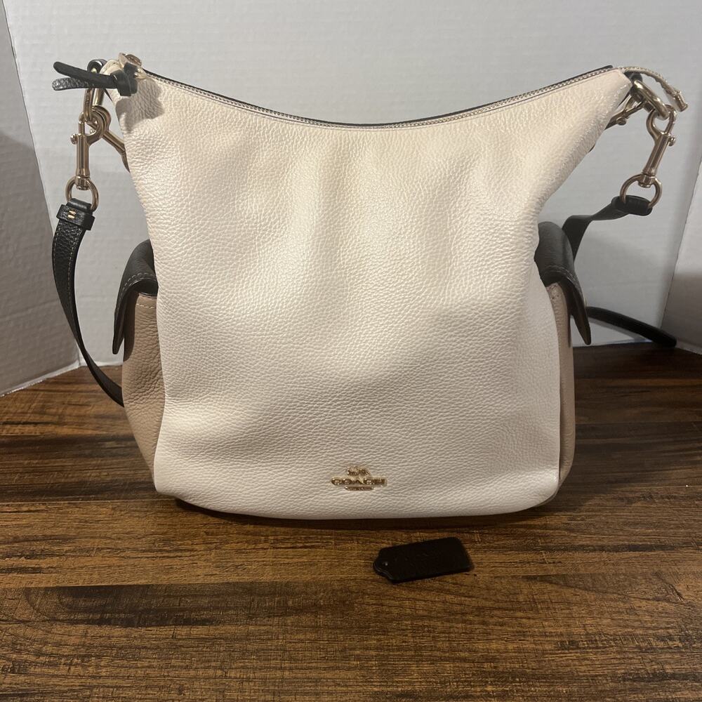 Coach Pennie In Colorblock Pebbled Leather Chalk/Multi 2/Way Shoulder Bag Read